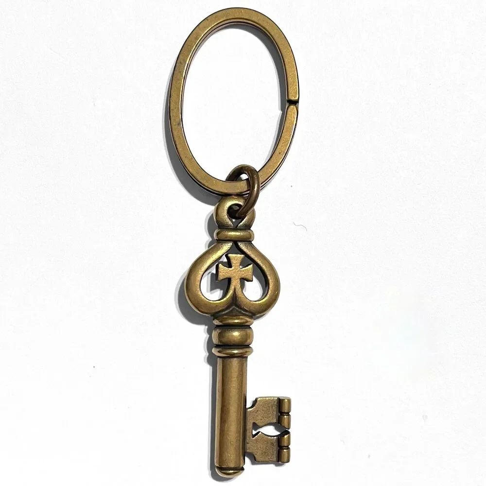 VTG James Avery Bronze Keychain Skeleton Key Heart Cross Fish Keyring Retired